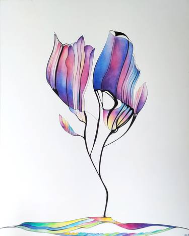 Print of Abstract Expressionism Floral Paintings by Maryna Yarmishko