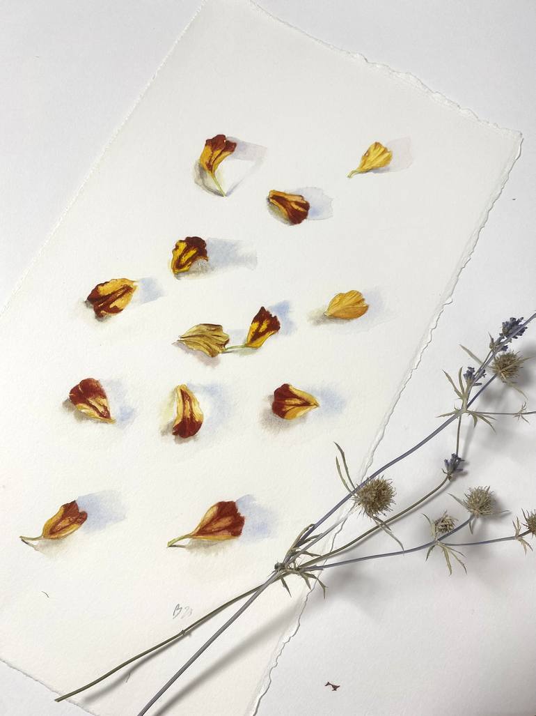 Original Minimalism Floral Painting by Viktoriia Kolesnykova