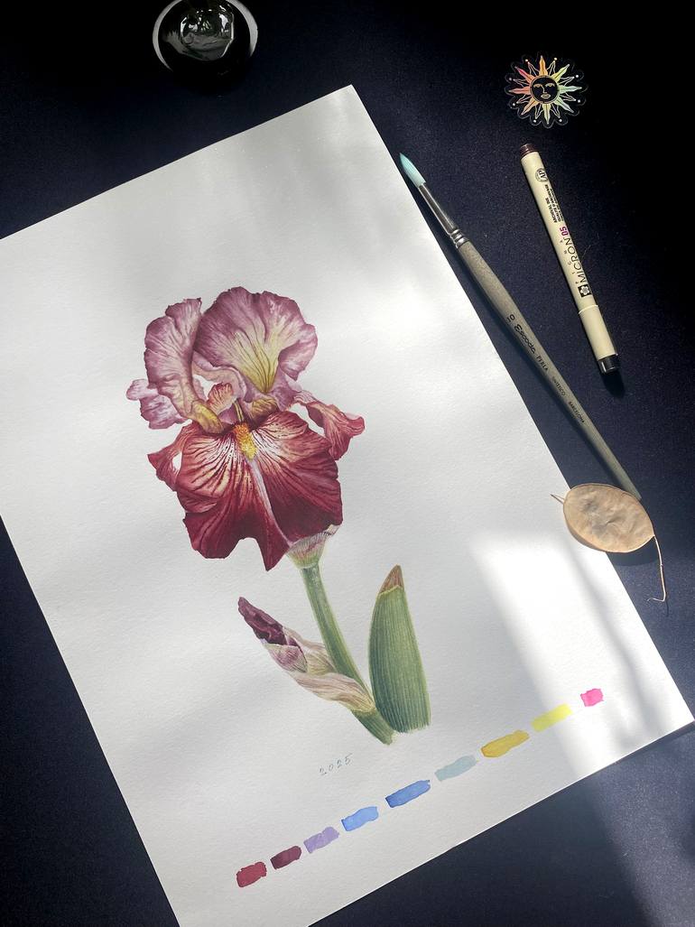 Original Photorealism Floral Painting by Viktoriia Kolesnykova