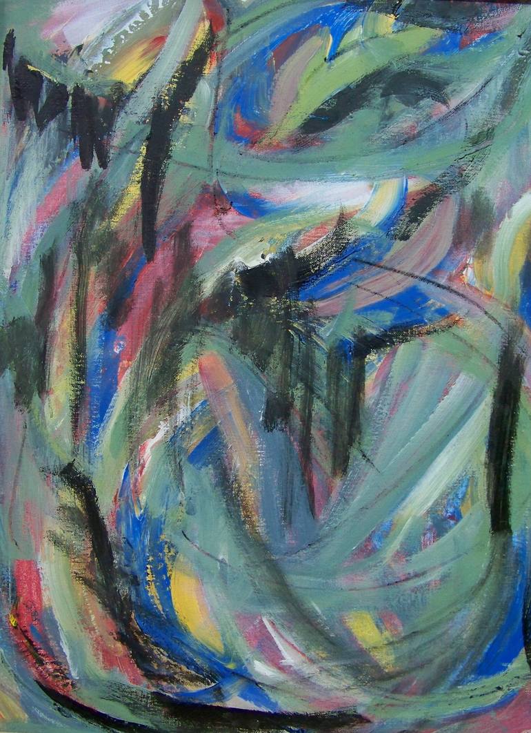 Original Abstract Expressionism Abstract Painting by ROCHETTE MARYSE