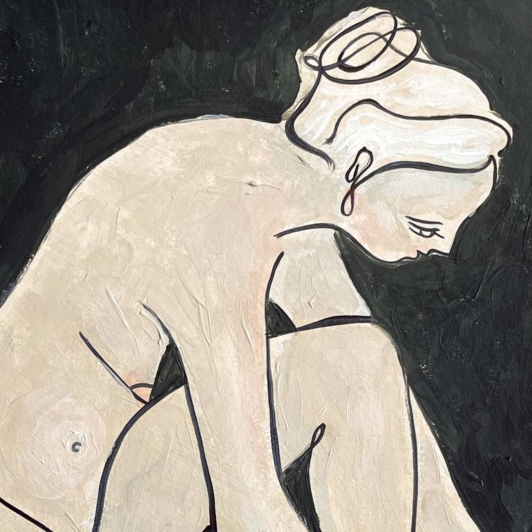 Original Art Deco Nude Painting by Juliet James