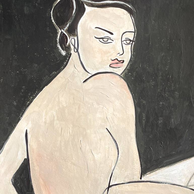 Original Modernism Nude Drawing by Juliet James