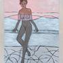 nude female surrounded by abstract lines