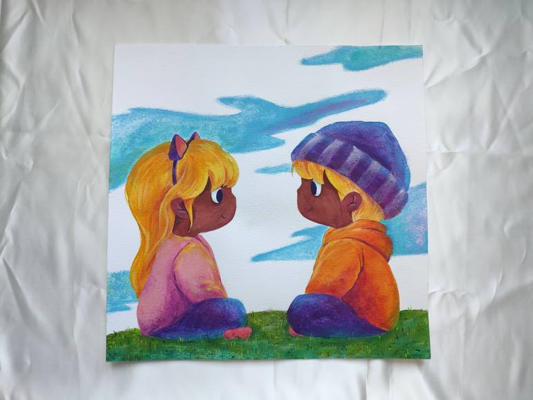 Original Conceptual Love Painting by Eleonora Rom