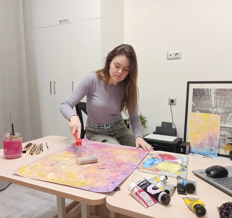 Original Abstract Expressionism Abstract Painting by Eleonora Rom