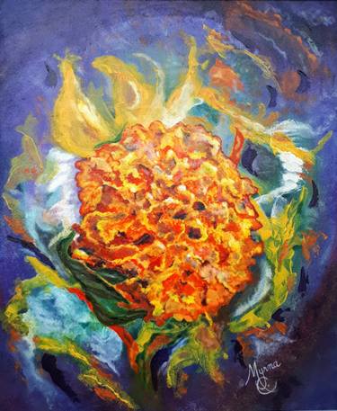 Original Expressionism Floral Paintings by Myrna Cleghorn