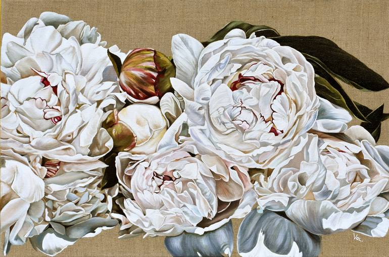 Painting Peonies Painting By Alexandra Volodina 