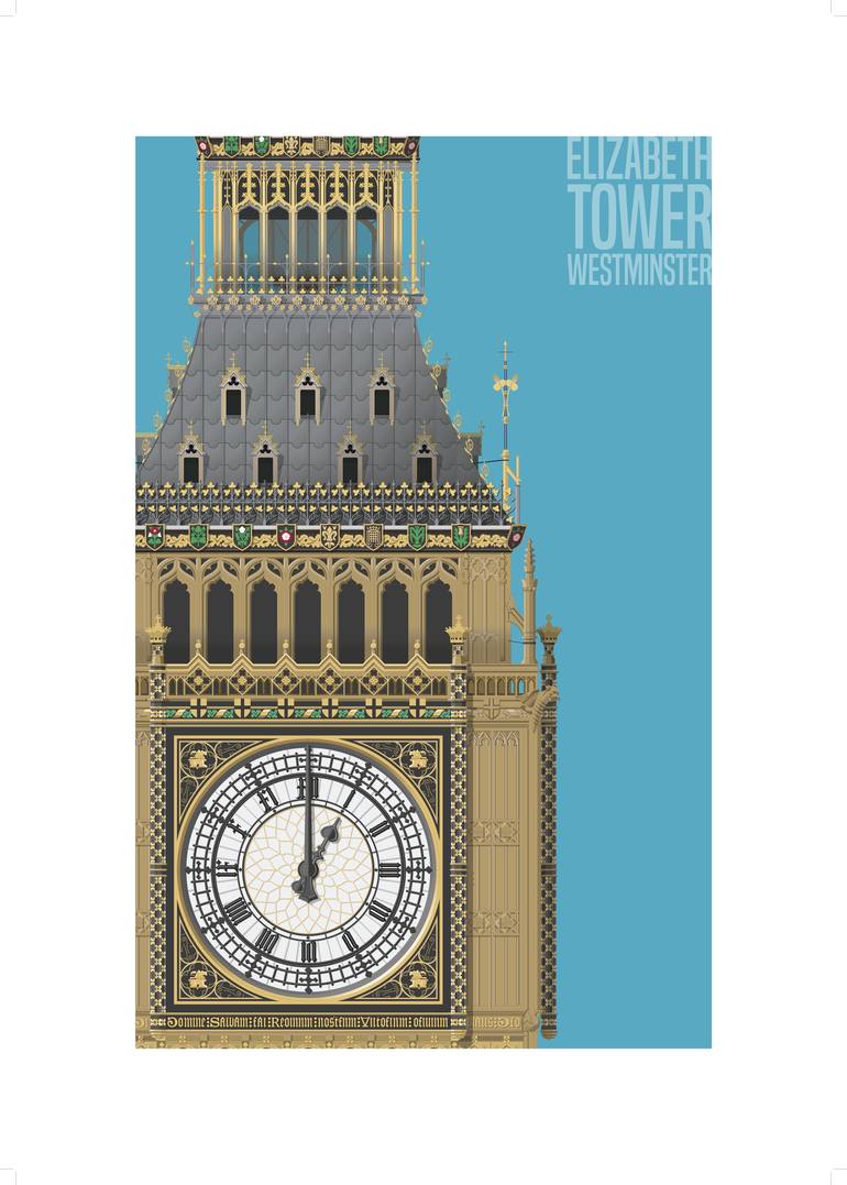 Elizabeth Tower (Big Ben), London - Limited Edition of 100 Mixed Media ...
