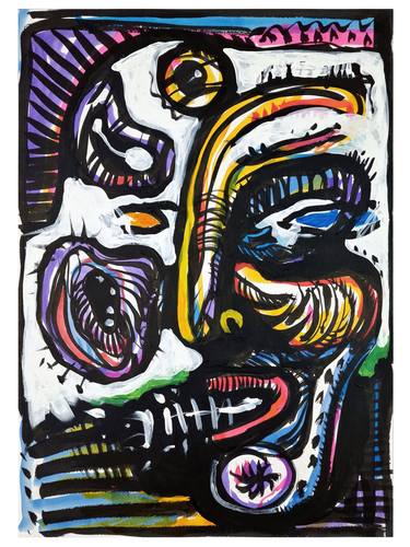 Original Abstract People Painting by EdWin Blaze