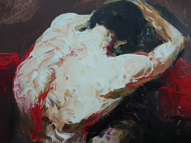 Original Figurative Nude Painting by Rifat Ara Mim