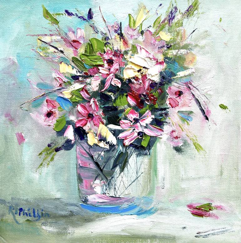 Original Contemporary Floral Painting by Rine Philbin