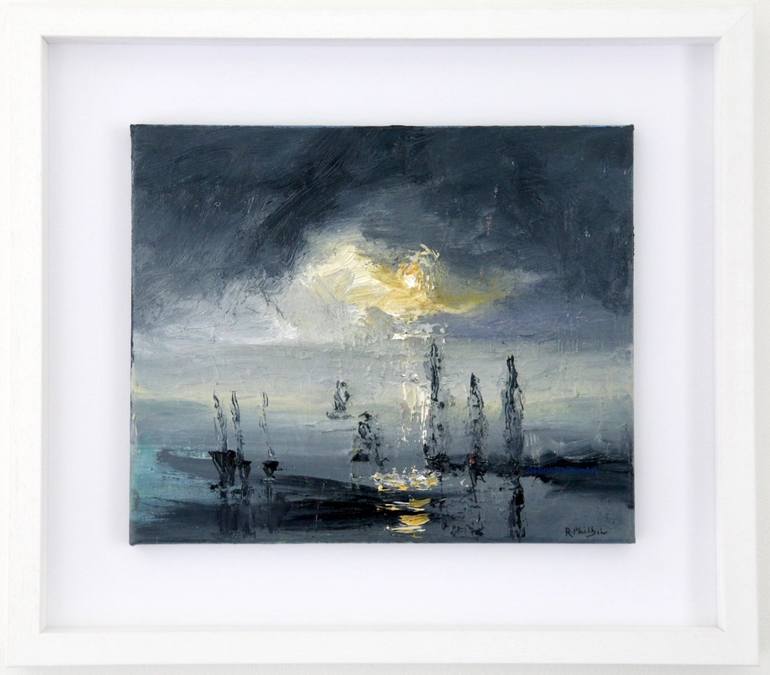 Original Expressionism Seascape Painting by Rine Philbin