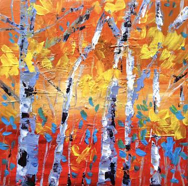 Original Abstract Expressionism Tree Paintings by Rine Philbin