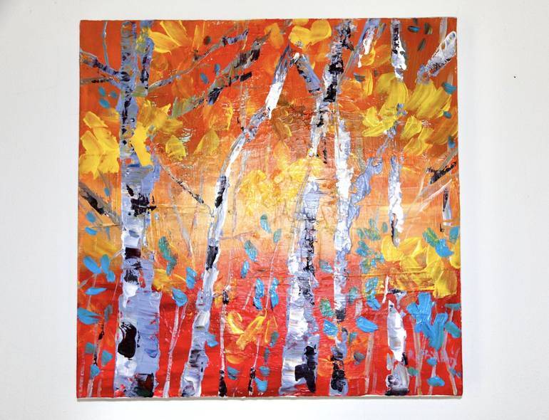 Original Abstract Expressionism Tree Painting by Rine Philbin