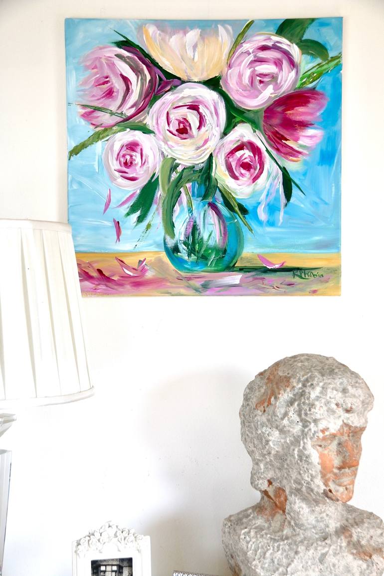 Original Impressionism Floral Painting by Rine Philbin