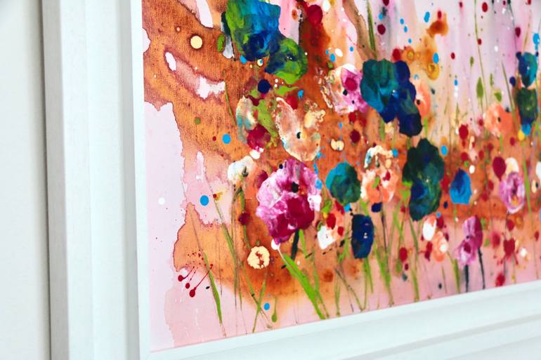 Original Abstract Expressionism Floral Painting by Rine Philbin