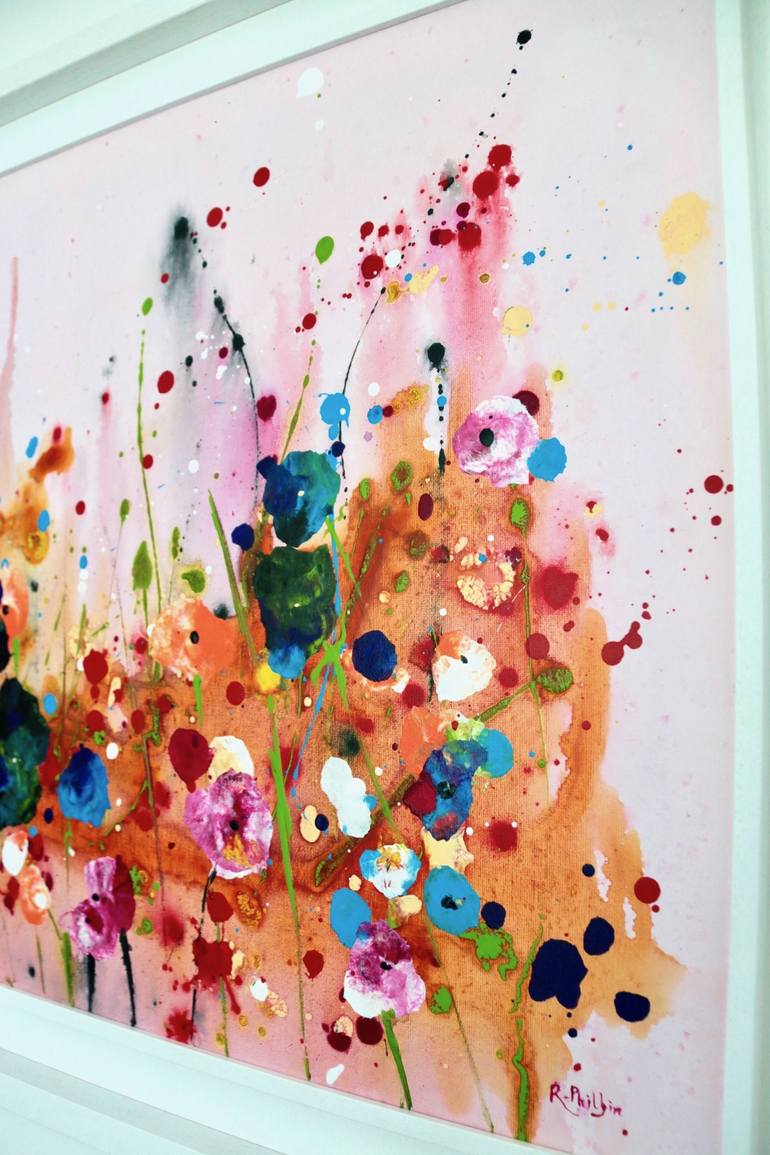 Original Abstract Expressionism Floral Painting by Rine Philbin