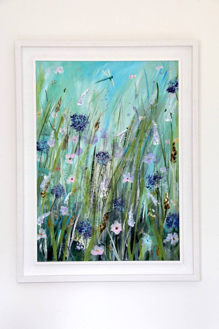 Original Expressionism Garden Painting by Rine Philbin