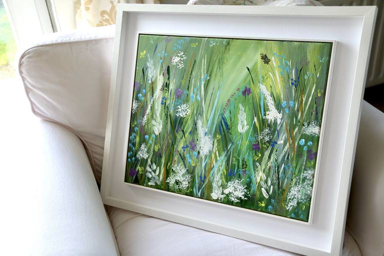 Original Abstract Expressionism Garden Painting by Rine Philbin