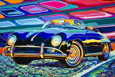 Original Art Deco Automobile Paintings by Bobby Logic