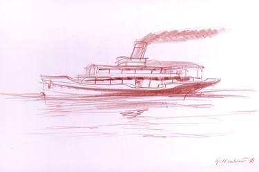 Print of Boat Drawings by Gert Neuhaus