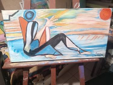 Print of Figurative Beach Paintings by Griselda Campos