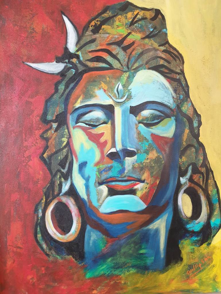 modern lord shiva paintings