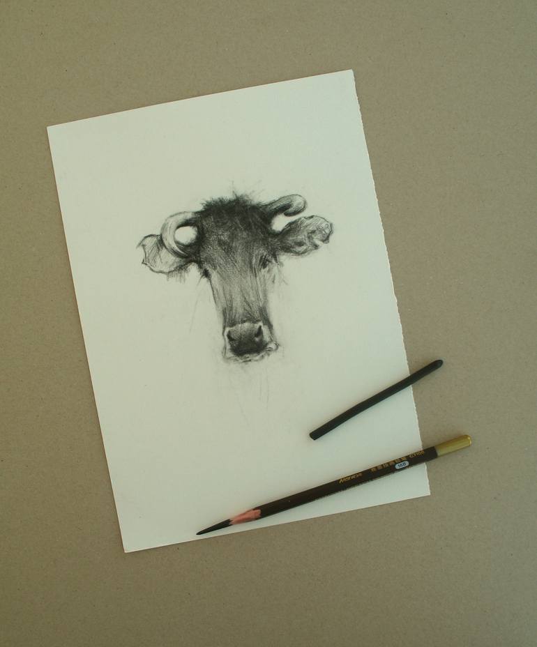 Original Figurative Animal Drawing by David Beglaryan
