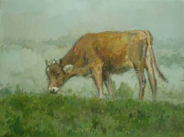 Lost cow in the fog thumb