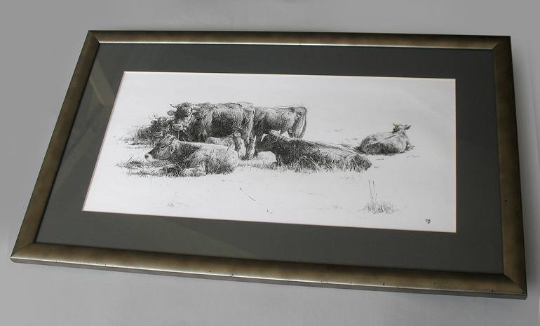 Original Fine Art Animal Drawing by David Beglaryan