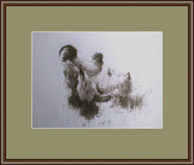 Original Fine Art Rural life Drawing by David Beglaryan