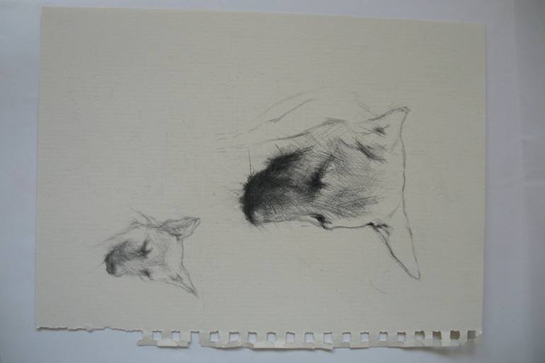 Original Realism Dogs Drawing by David Beglaryan