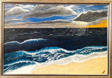 Print of Seascape Paintings by Jacks ninan