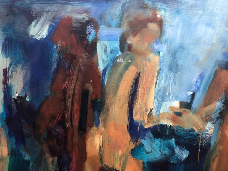 Original Expressionism People Painting by Anna Mcneil