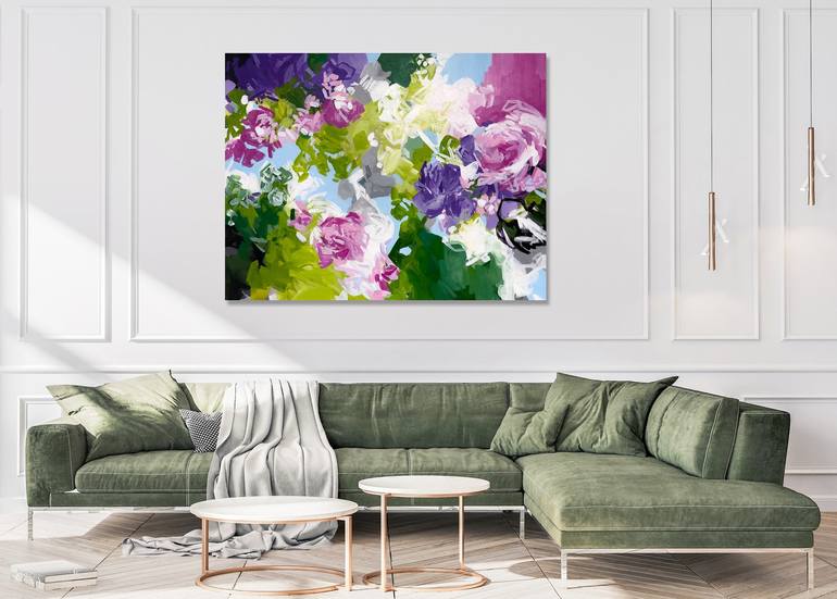 Original Abstract Floral Painting by ines khadraoui