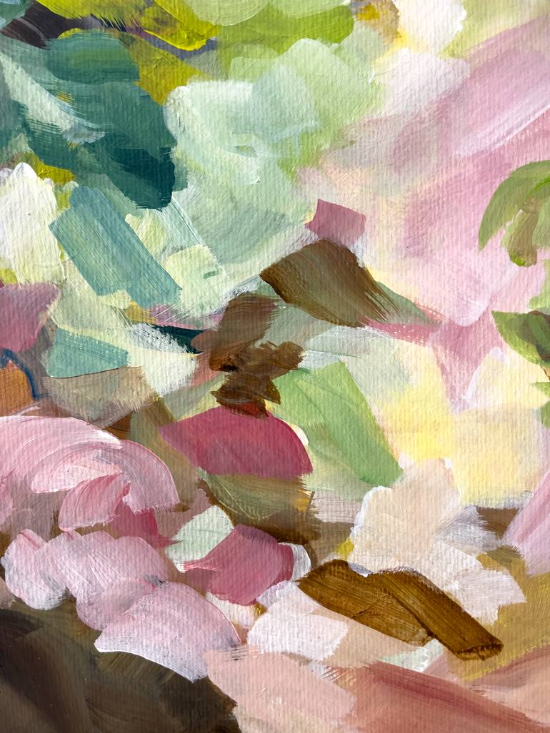 Original Abstract Garden Painting by Ines Khadraoui