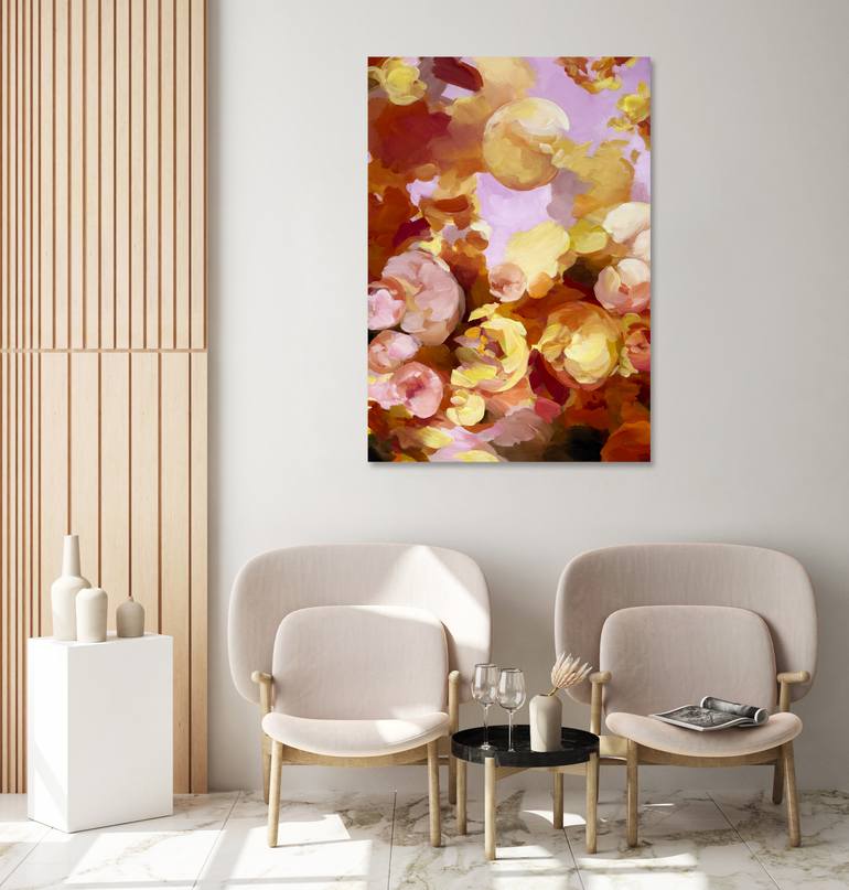 Original Abstract Floral Painting by Ines Khadraoui