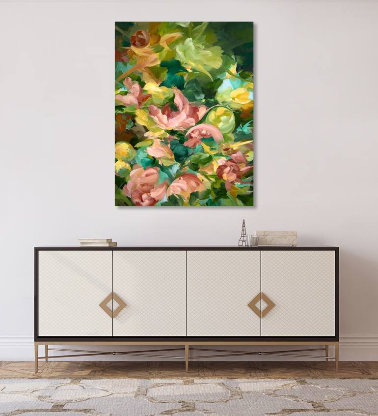 Original Abstract Floral Painting by Ines Khadraoui