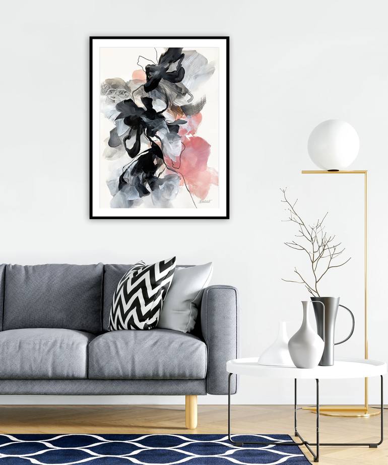 Original Abstract Floral Painting by ines khadraoui