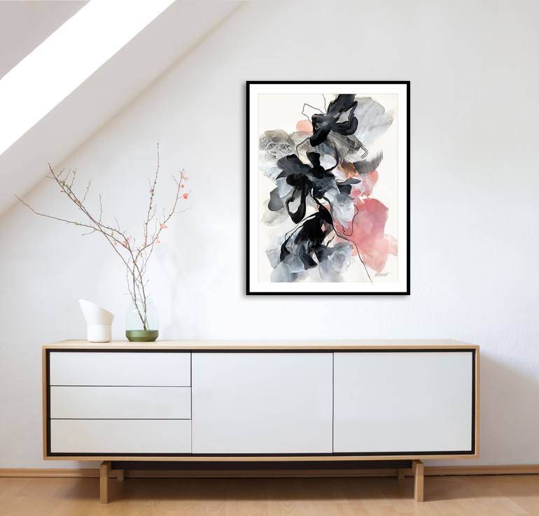 Original Abstract Floral Painting by ines khadraoui