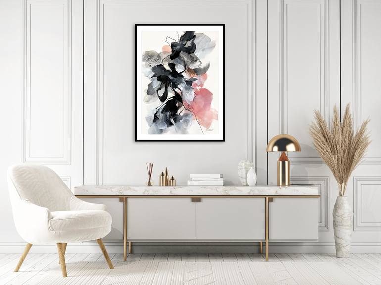 Original Abstract Floral Painting by ines khadraoui