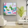 Colorful Abstract Painting on a blank wall.