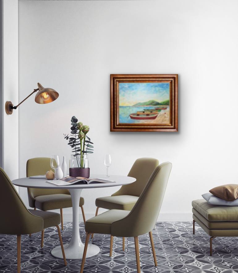 Original Abstract Expressionism Beach Painting by Jeanne Player