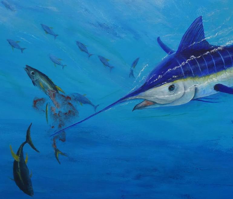 Original Realism Fish Painting by John N Mason