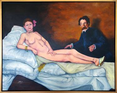 Original Impressionism Erotic Painting by John N Mason