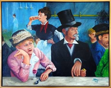 Original Impressionism People Painting by John N Mason