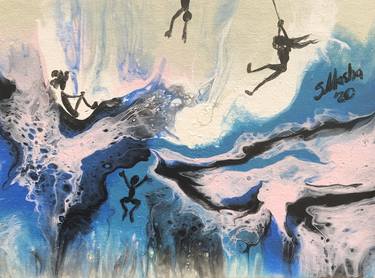 Print of Abstract Expressionism Water Paintings by Masha Schwartz
