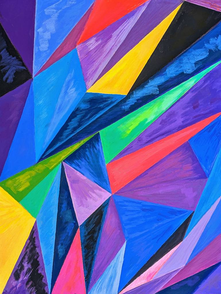 Original Geometric Abstract Painting by Trish Bonnette