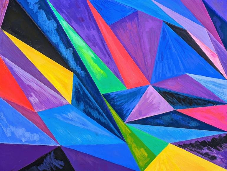 Original Geometric Abstract Painting by Trish Bonnette