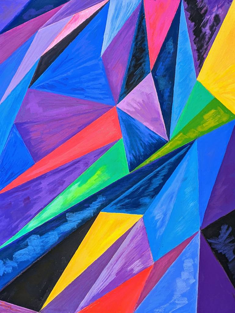 Original Geometric Abstract Painting by Trish Bonnette